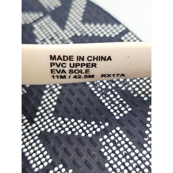 Michael Kors Women's White Navy  Jet Set Rubber Flip Flops Sandals Sz 11 2527 - Picture 8 of 16